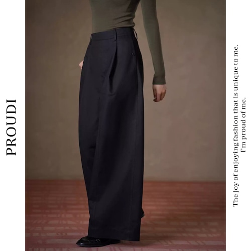 【タック入りワイドパンツ 】P00901