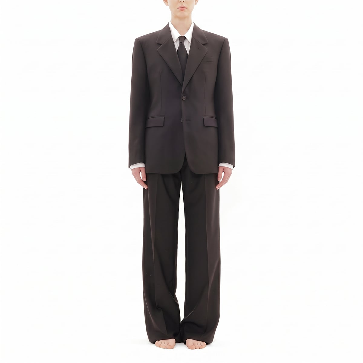 Black Wool Mohair Single-Breasted Blazer