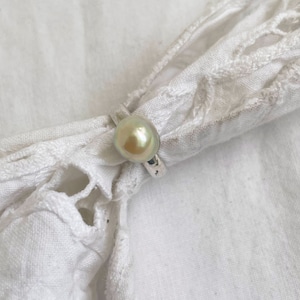 Vintage silver × Pearl ring 【11】