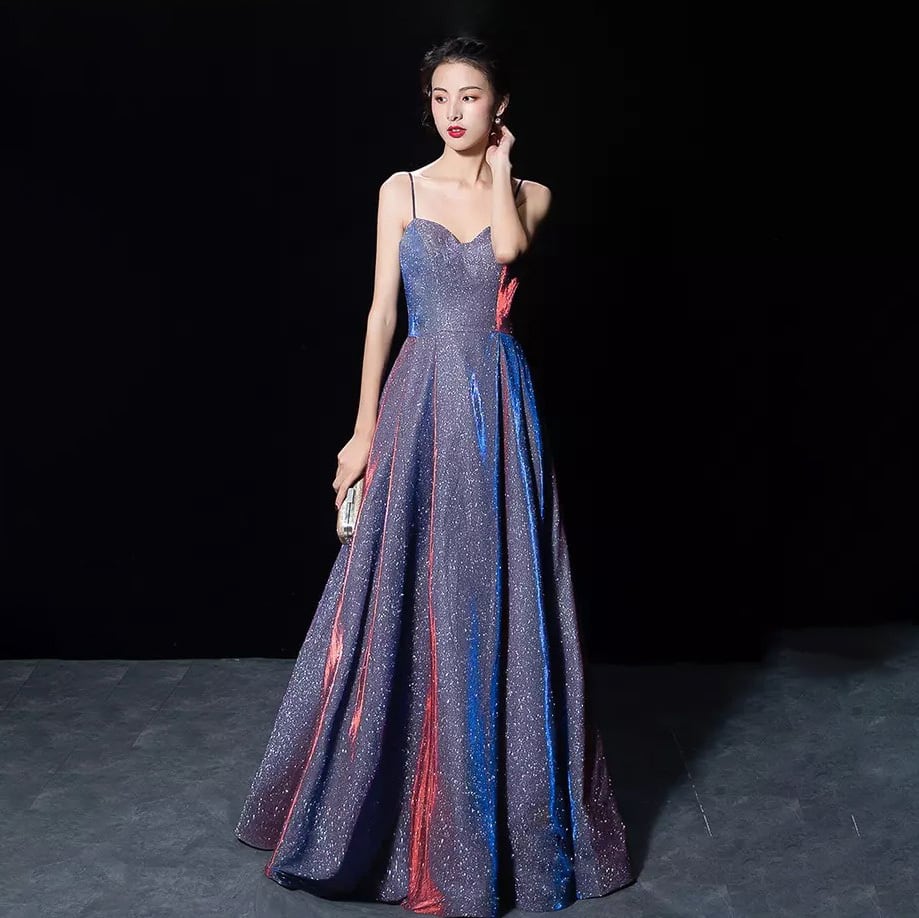 4色】パーティードレス ロングドレス キラキラ 着瘦せ 宴会