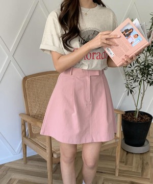 《即納商品》cinnamon mini skirt (ivory / pink)