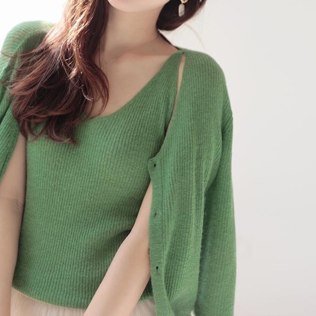 Elegant knit ensemble ( 3color )