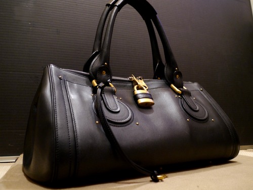 梨花愛用 美品◆Chloe クロエ オーロラ ミニボストン型 レザー ハンド バッグ 黒◆