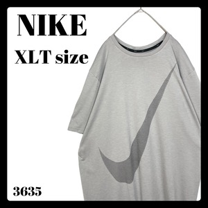 ナイキ NIKE 超ビッグロゴ入り 半袖 Tシャツ グレー ビッグサイズ XLT