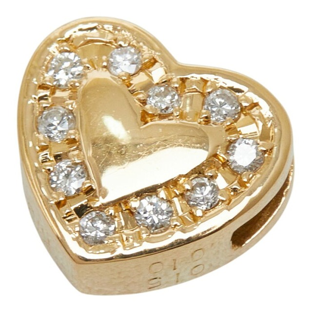 K18YG イエローゴールド ルビー ダイヤモンド ルビー0.15ct ダイヤ0.10ct ハートモチーフ ペンダントトップ ネックレス レディース 【中古】
