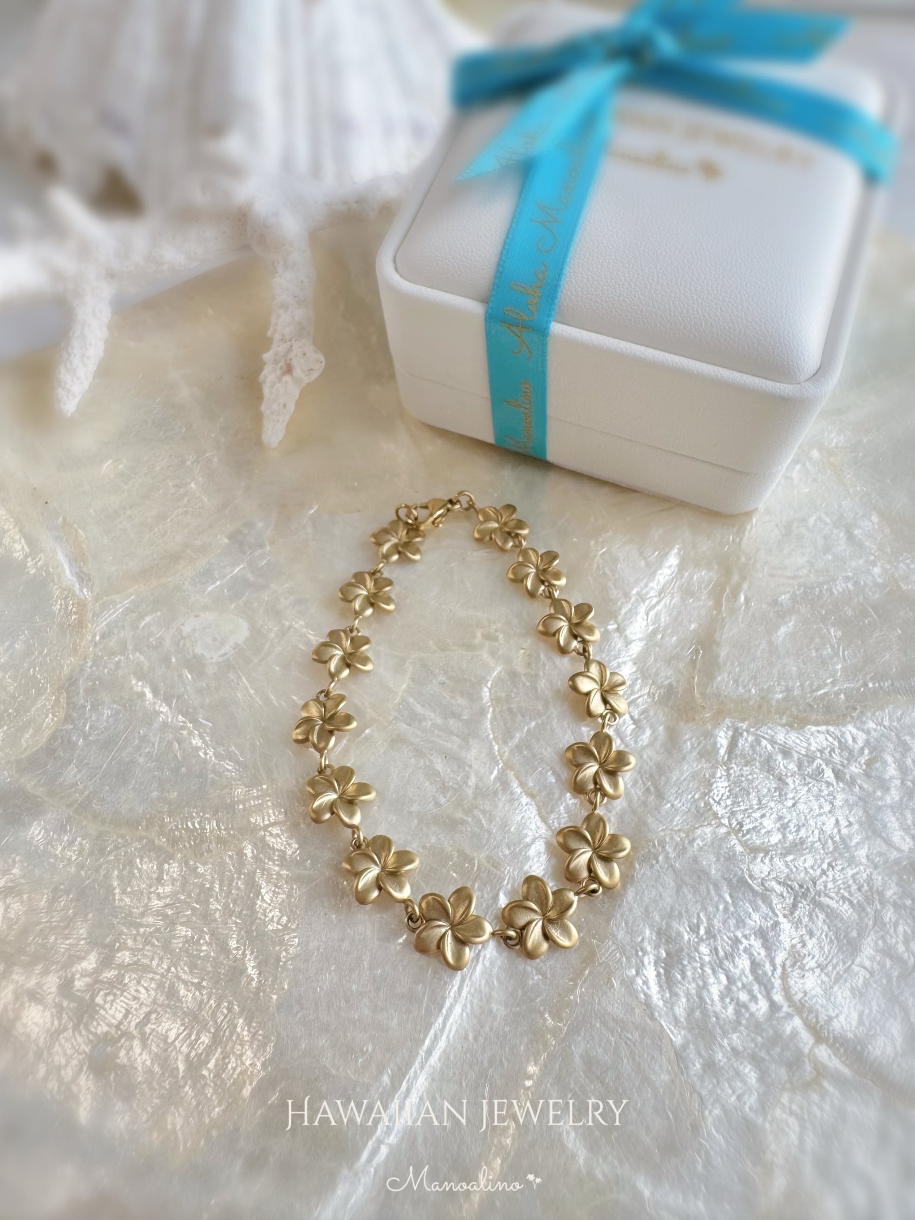 プルメリア ハワイアンジュエリー Plumeria bracelet Hawaiianjewelry(ハワイアンジュエリープルメリア