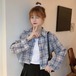 ✞ スタンダードカラーチェック柄ショートシャツブラウスジャケット ロング レトロ ✞ゴスロリ SM ミリ 甘ロリ クラロリ 和ロリ エレガント 黒ロリ 姫ロリ 華ロリ BB-BB3371233