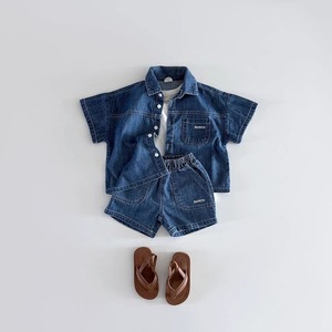 【BABY&KID】オシャレデニム半袖セットアップ