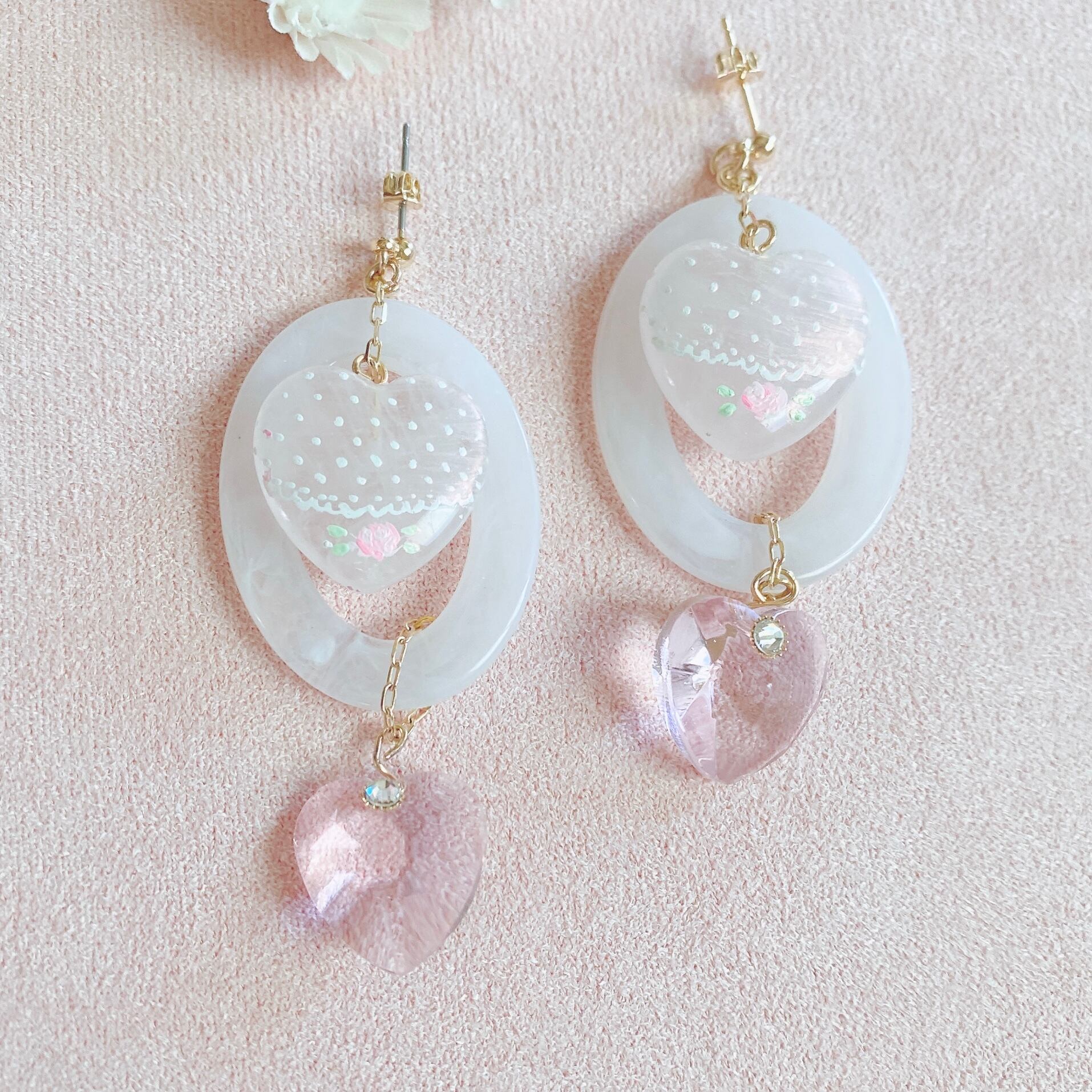 淡雪꙳ ペイント耳飾り(ピアス）