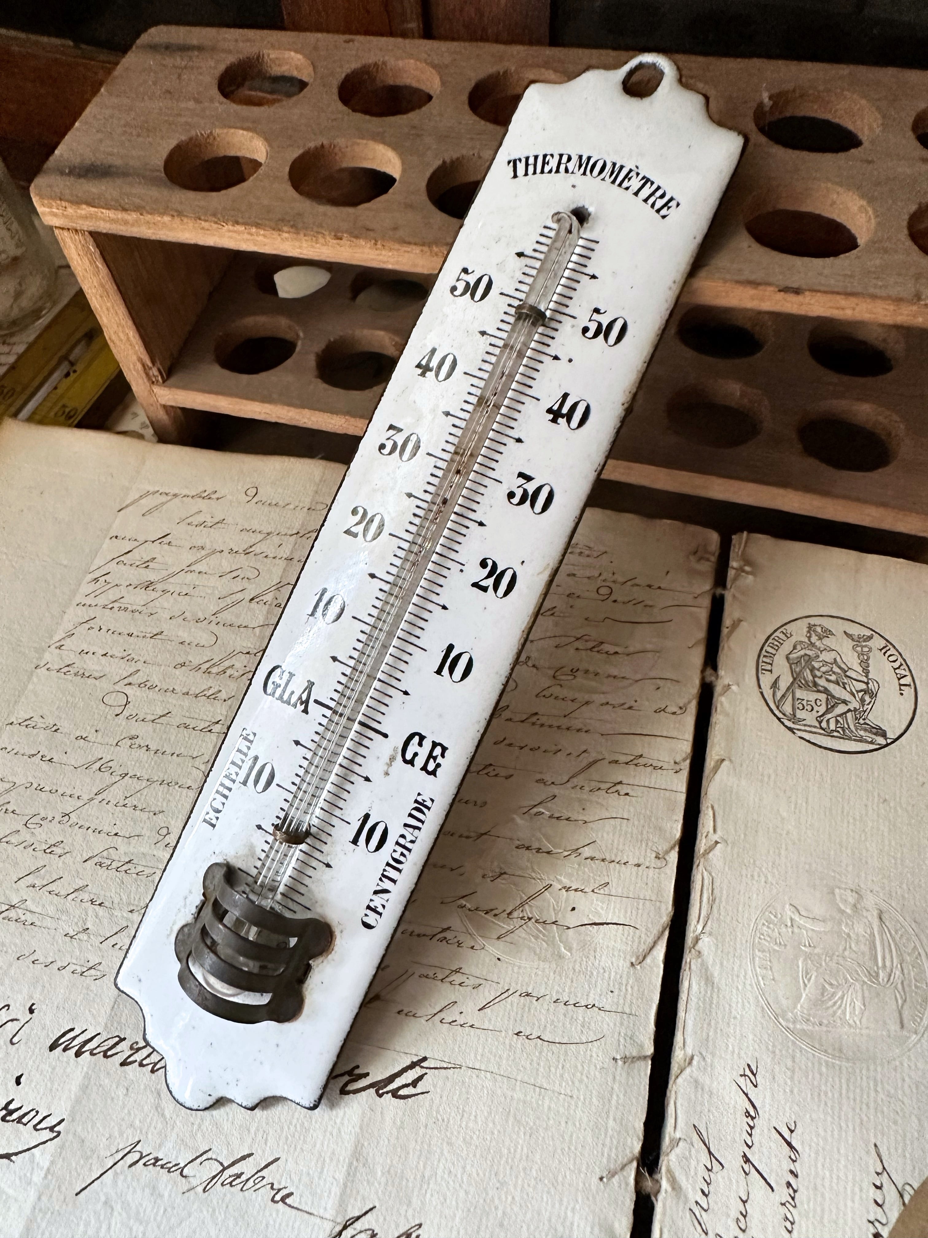 フランス 温度計ホーロー THERMOMÈTRE | Brocante de La Cocotte
