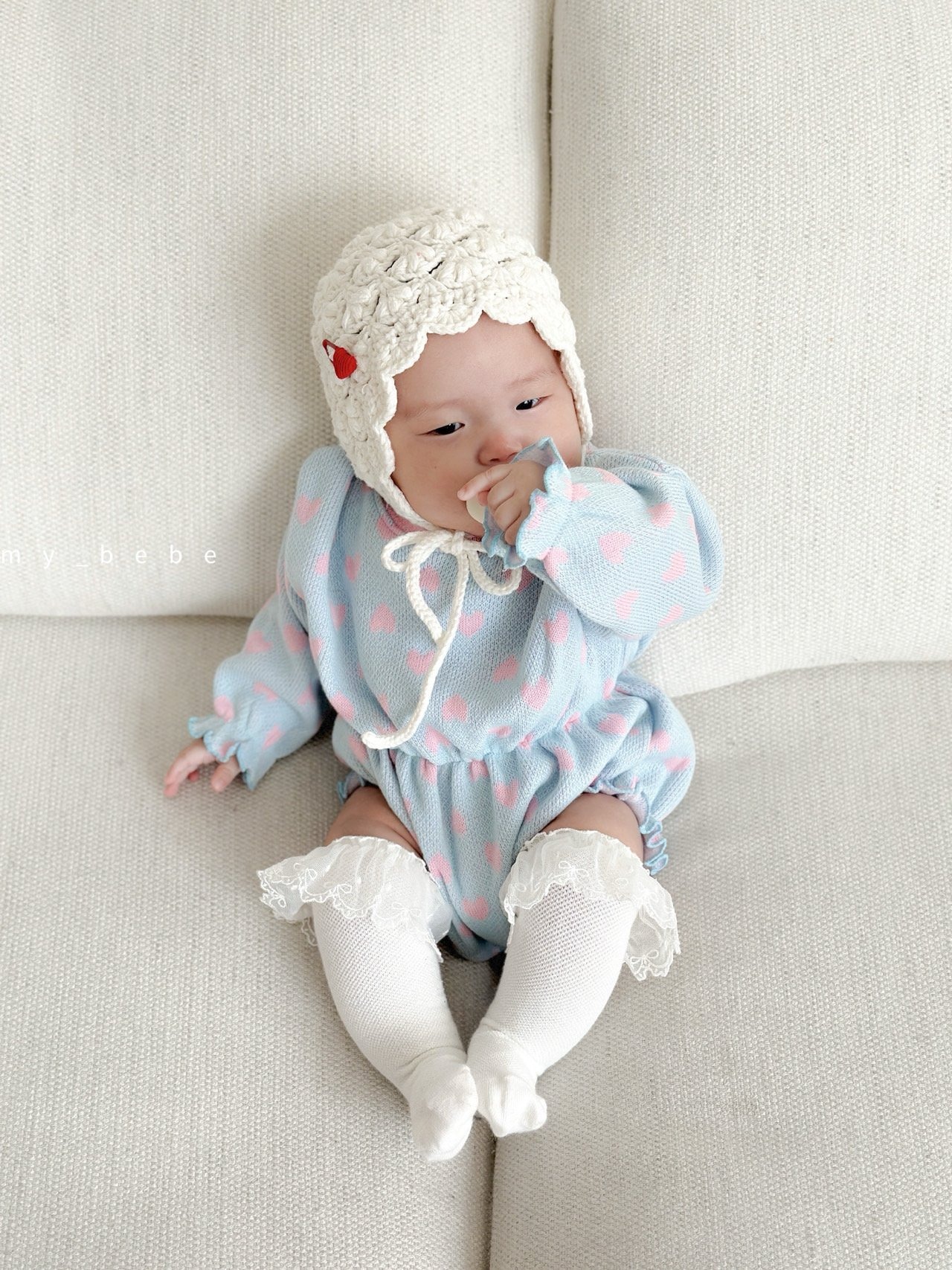 [my_bebe] Banding Heart Bodysuit / [마이베베] 밴딩하트슈트