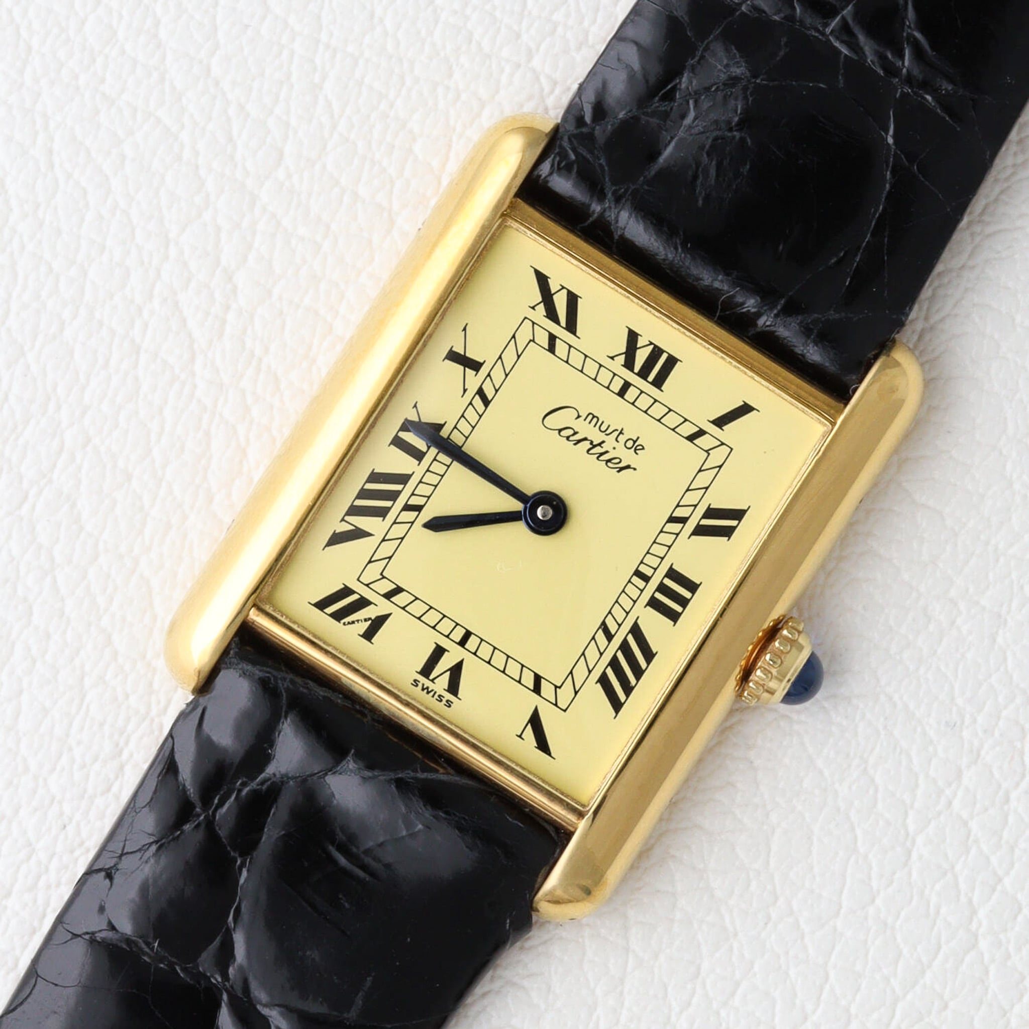 T741 カルティエ ヴェルメイユ マストタンクLM アイボリー文字盤 クォーツ