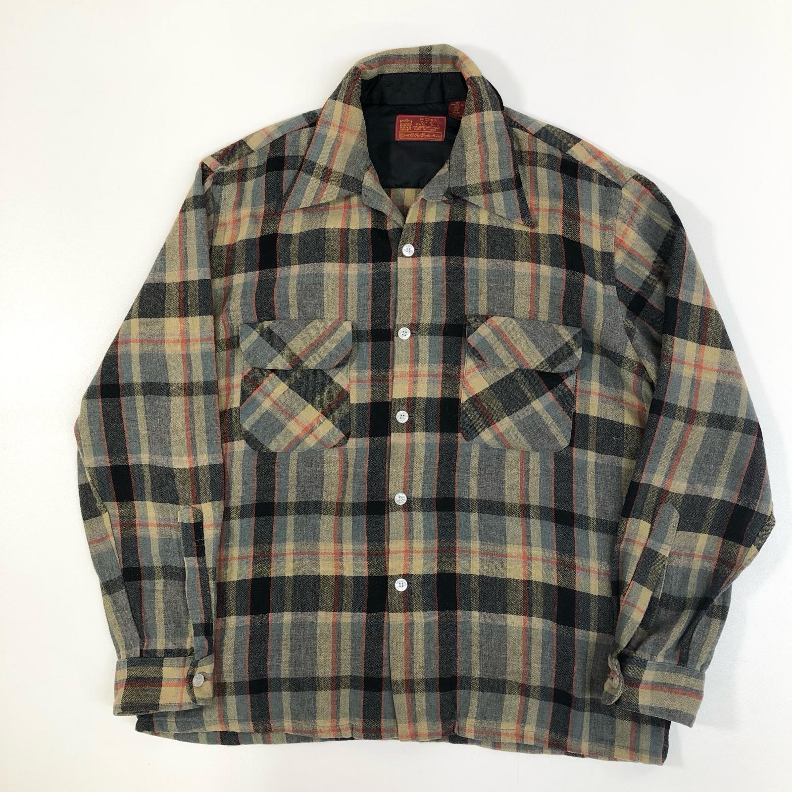 60s SEARS オープンカラー ネルシャツ ヴィンテージ シアーズ sears | シアーズ 長袖シャツ OPENCOLLAR SHIRT THE MEN'S STORE 60-70