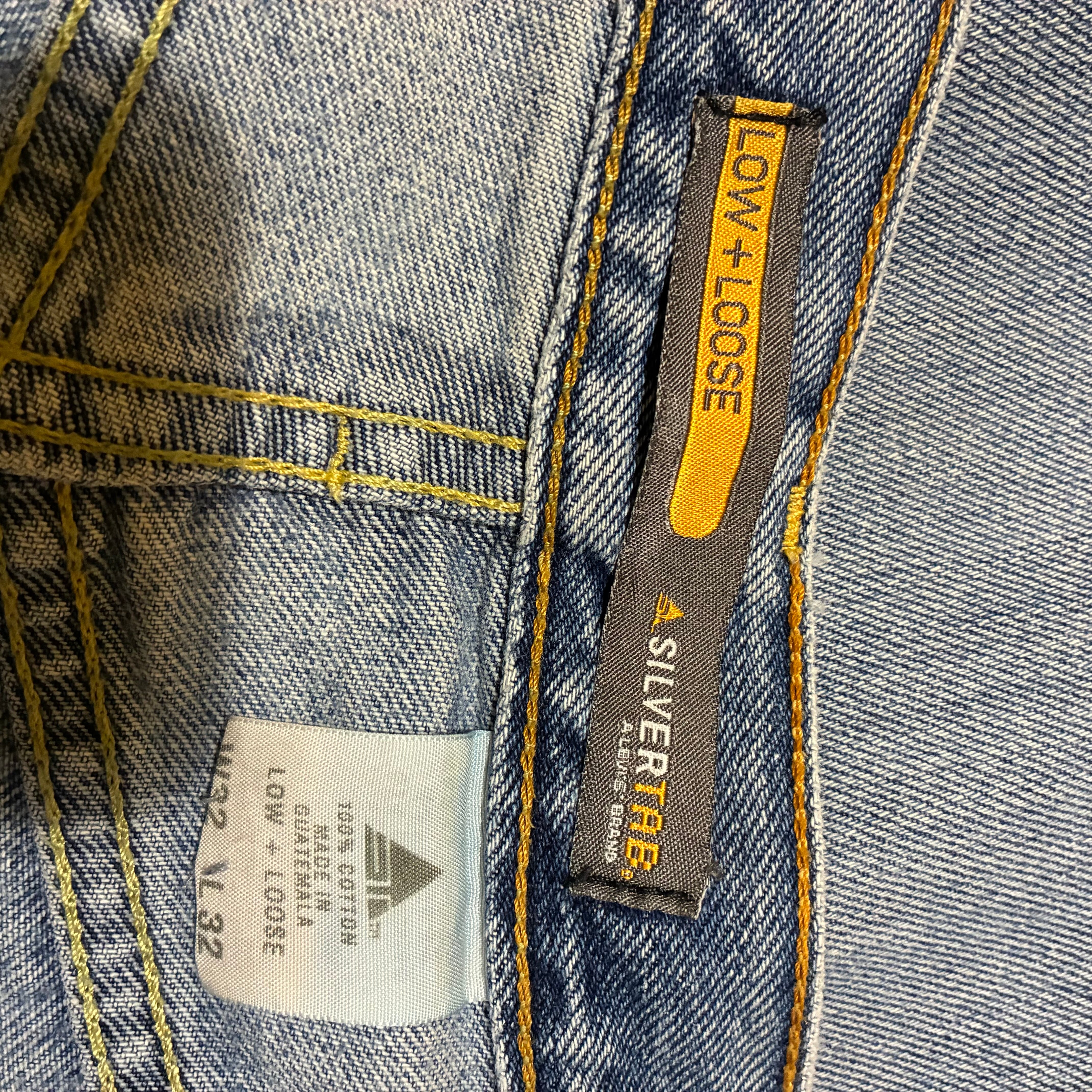 Levi's Silver Tab LOW+LOOSE W32 ブルー ダメージ リーバイス