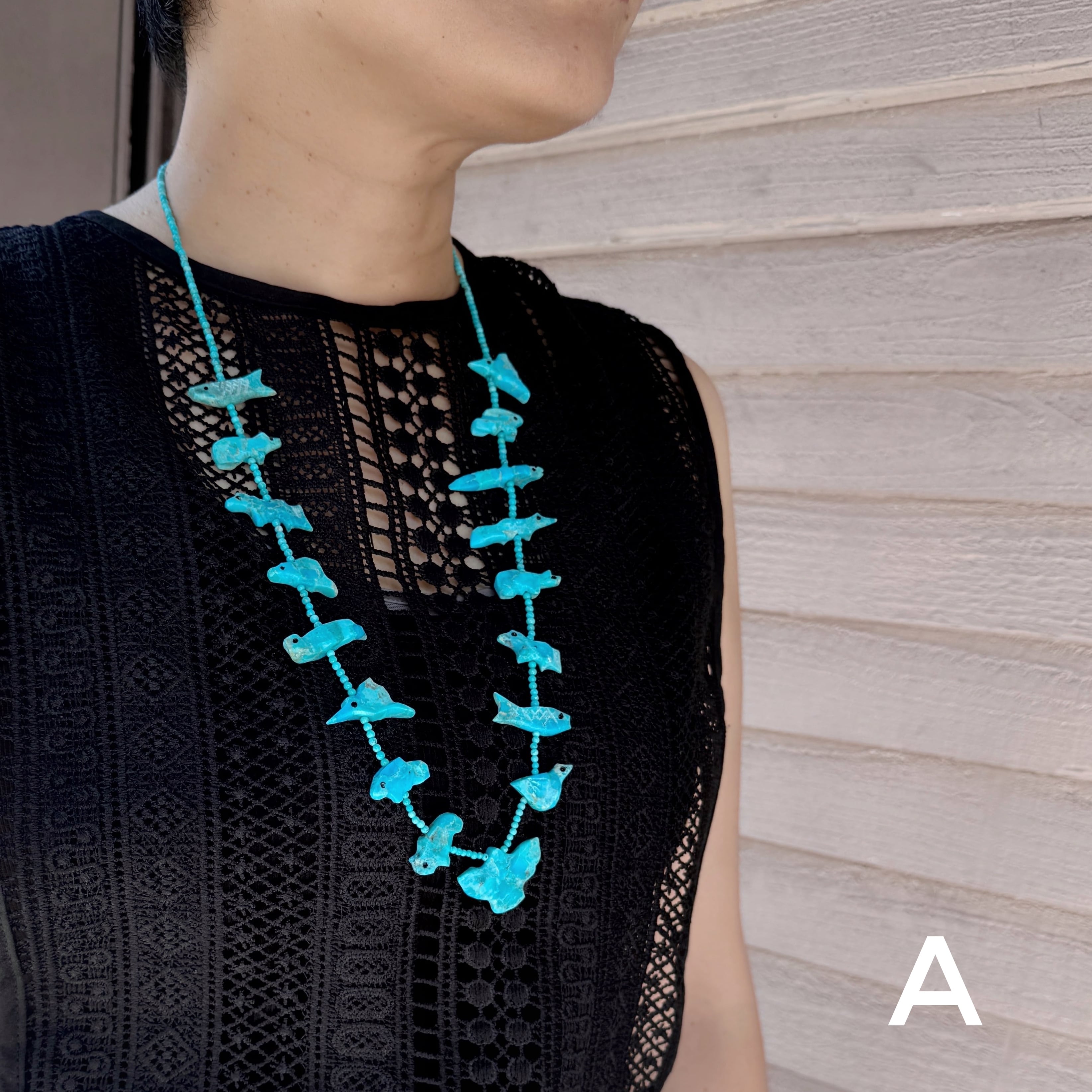 Indian Jewelry》 ターコイズ ボリューム フェティッシュネックレス 鳥