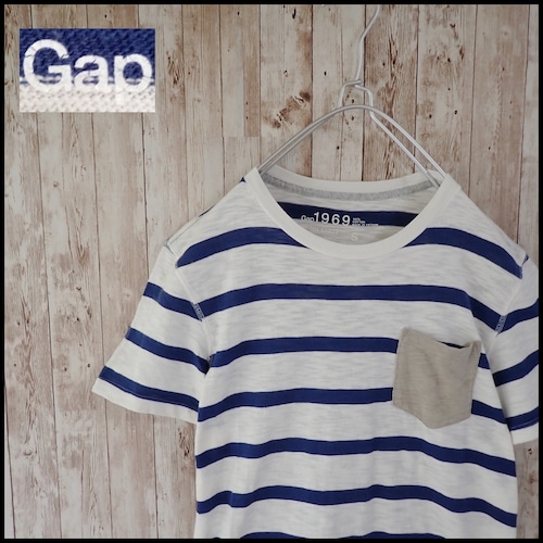 GAP ギャップ ボーダー Tシャツ ポケット Tシャツ size：S 綿100