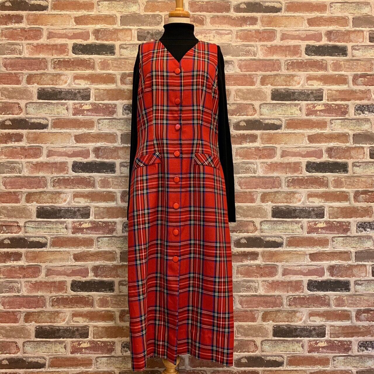 MADE IN U.S.A Check Red One-piece