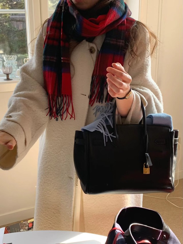 (予約) ounce / Check wool muffler 3color