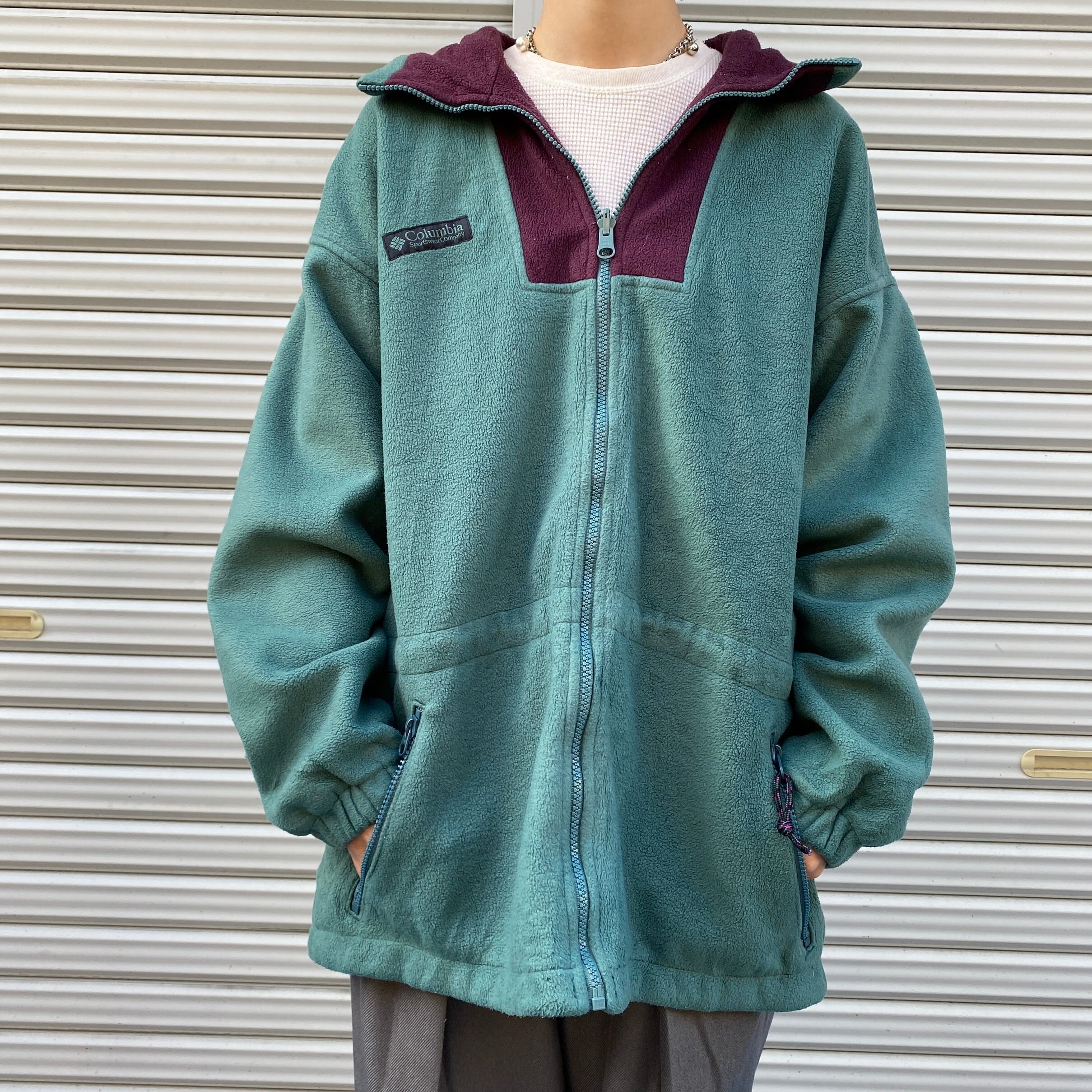 90年代 Columbia コロンビア フリースジャケット レディースL 古着 90s 