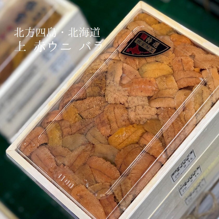 上ウニ バラ 北海道・北方四島産 バフンウニ 赤ウニ 約200-250g 弁当箱【赤ウニバラx1】冷蔵