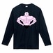 むきむきくまさん・5.6oz ヘビーウェイト長袖Tシャツ ネイビー