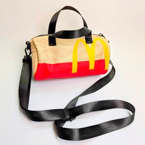 ☆【 McDonald ( マクドナルド ) ロゴ】丸型ミニショルダーバッグ＊紙袋風 / Food Bag〚アメリカン雑貨 アメトイ〛