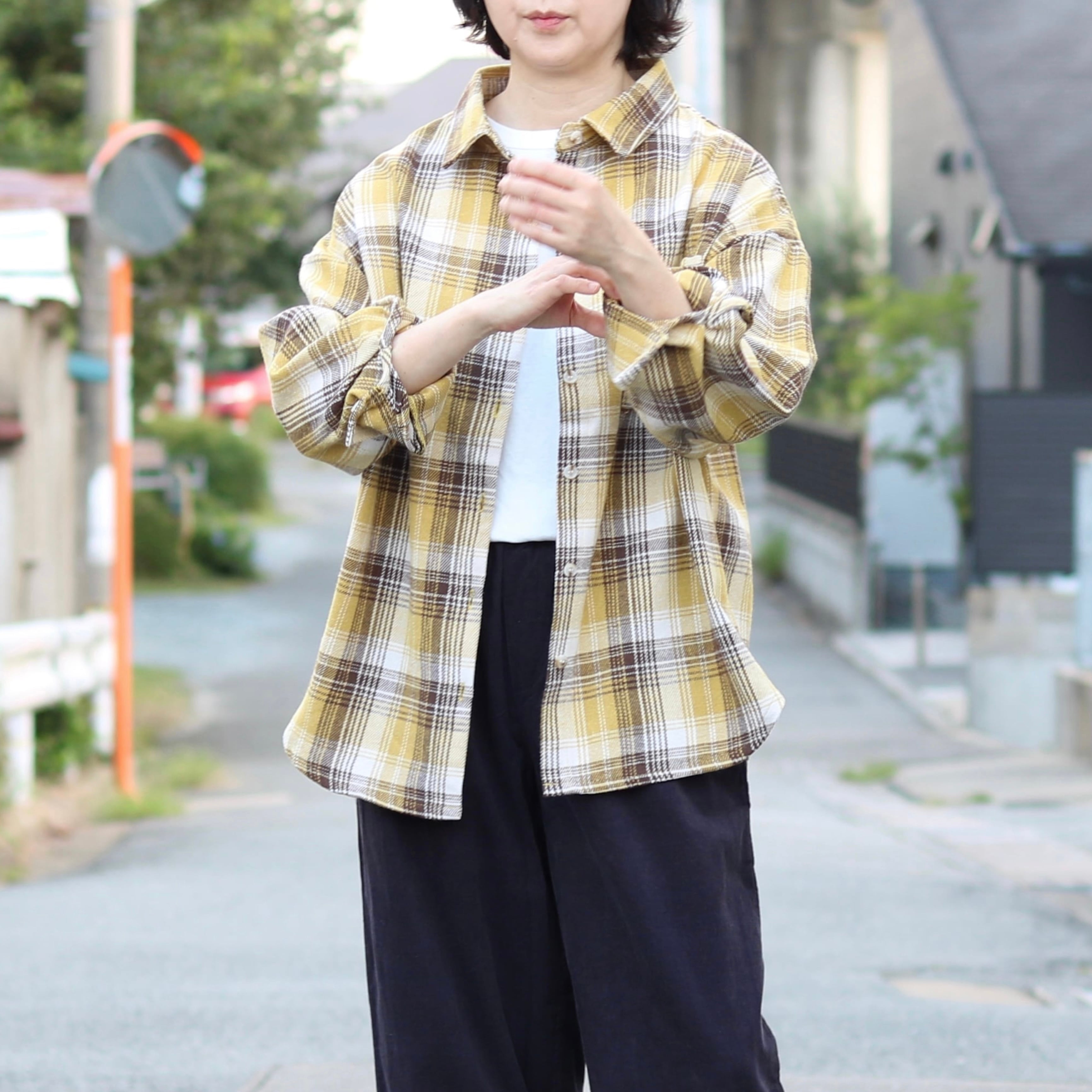チェック ネルシャツ