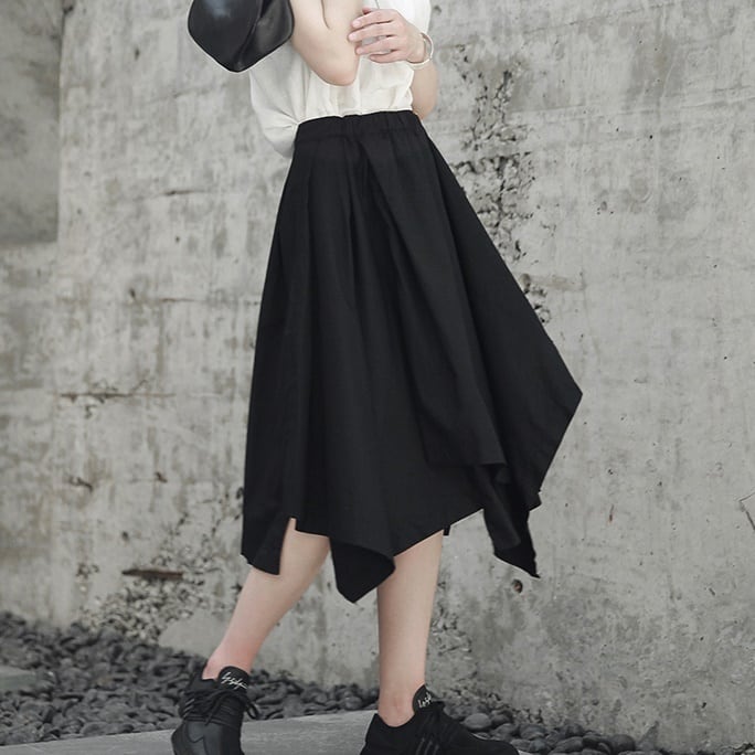 Irregular cotton skirt with buckle TB-BO-0077