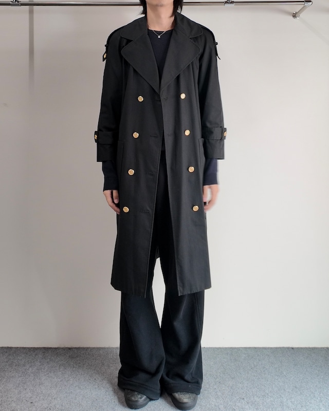 【90s BALENCIAGA】golden button trench coat