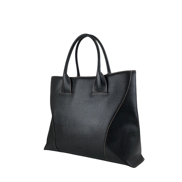 LOEWE ロエベ ハンドバッグ ブラック ロゴ型押し レザー トートバッグ 2WAY vintage ヴィンテージ オールド pfe4su
