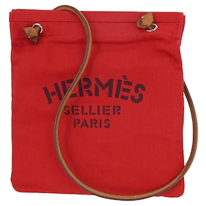 Used HERMES エルメス アリーヌ MM H068487CKAB ルージュH トワルシェブロン ヴォーバレニア ショルダーバッグ