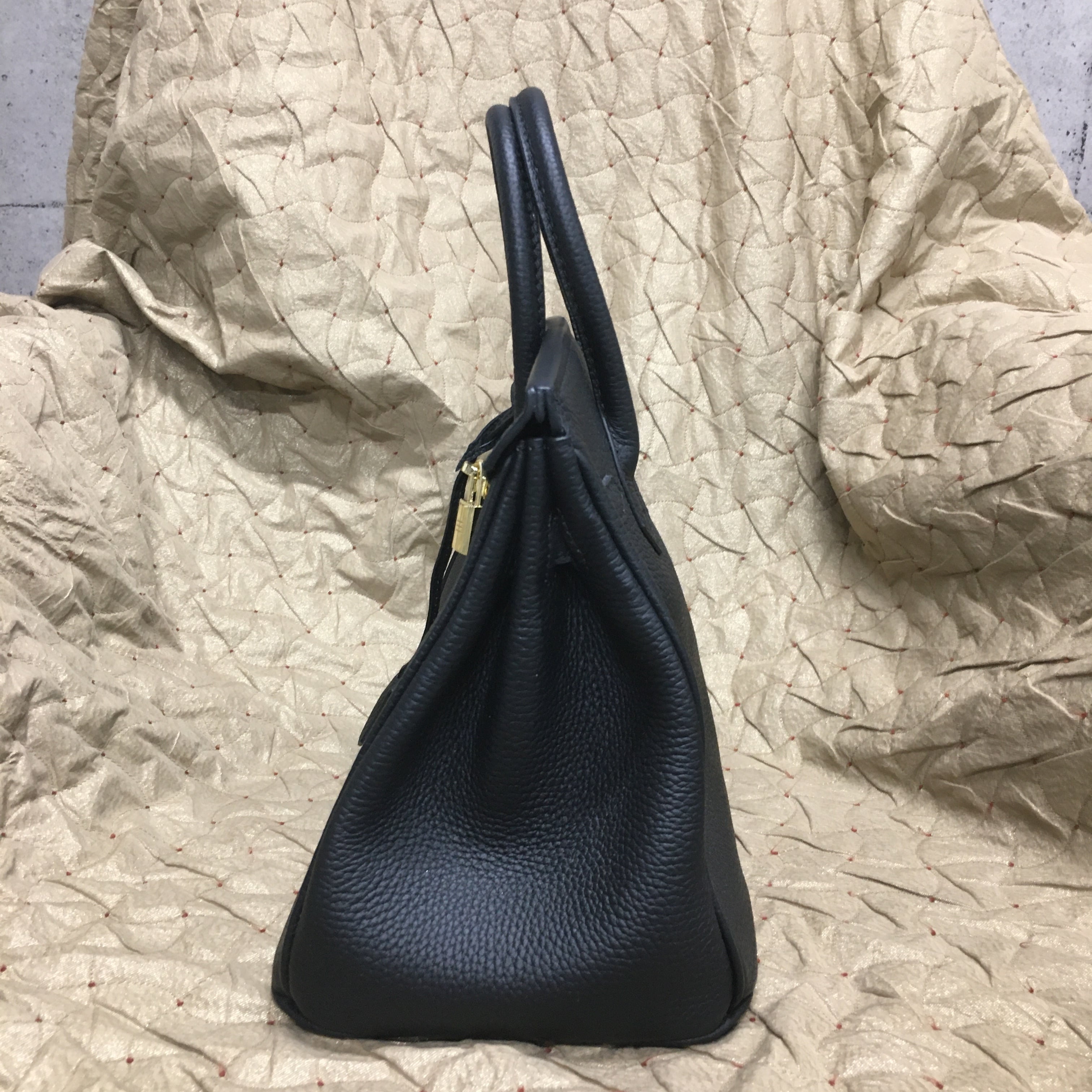 上質本革 バーキンタイプバッグ ブラック 30cm | SKIPファッション俱楽部