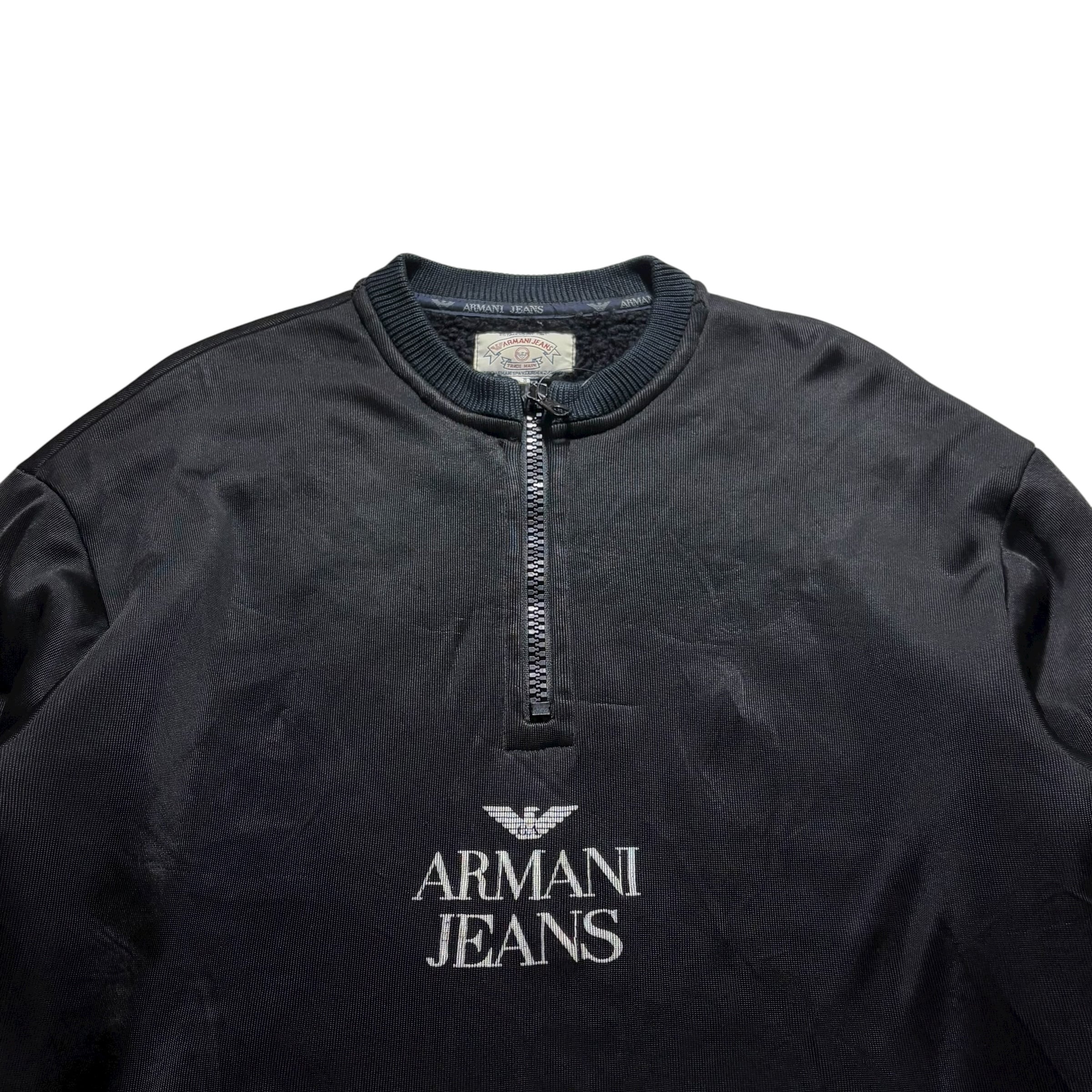 vintage ARMANI JEANS black boa lining pullover | NOIR ONLINE