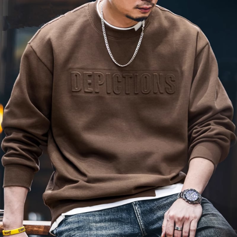 フェイクツーピースロゴスウェットシャツ 4XLまで対応 A18646