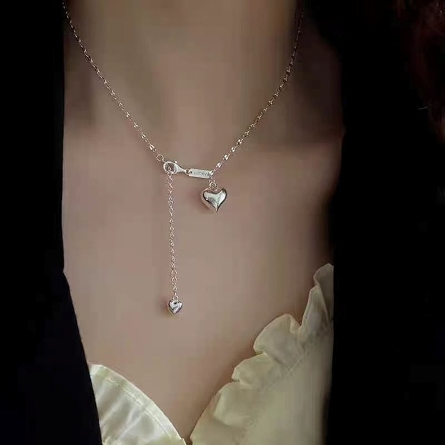 ネックレス レディース S925ネックレス ハートネックレス アクセサリー シルバーネックレス きれいめ シンプル 大人 上品 お洒落 ラブリー 存在感 春 夏 秋 冬 オールシーズン  デート お出かけ 休日 パーティー リゾート 旅行 着回し 普段使い 送料無料 シルバー