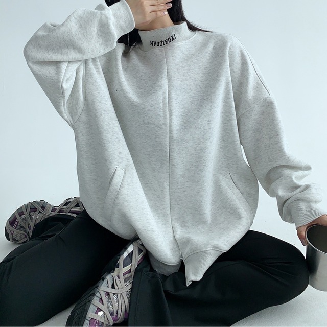 zip mock neck sweatshirt　ジップモックネックスウェットシャツ　J0573
