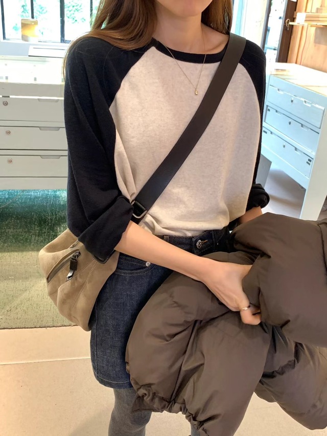 (OUNCE) raglan long sleeve  tee / 2color