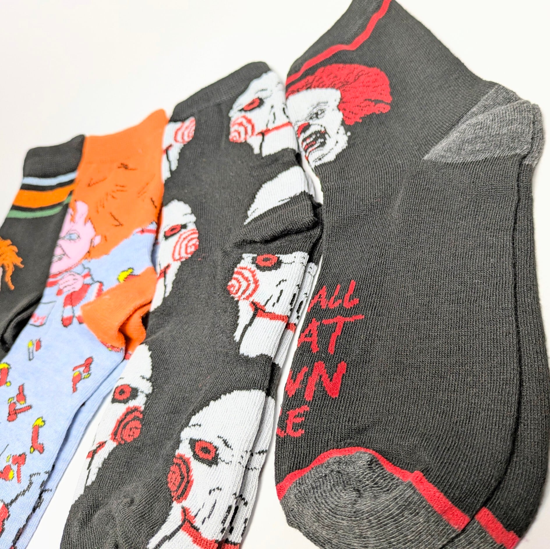 ♧ 再入荷!SPECIAL PRICE!【 crew socks / クルーソックス 】【A】『 HORROR MOVIE Character Socks 4P SET 』ホラー映画キャラソックス4足セットⅠ 〚アメリカン雑貨 アメトイ〛