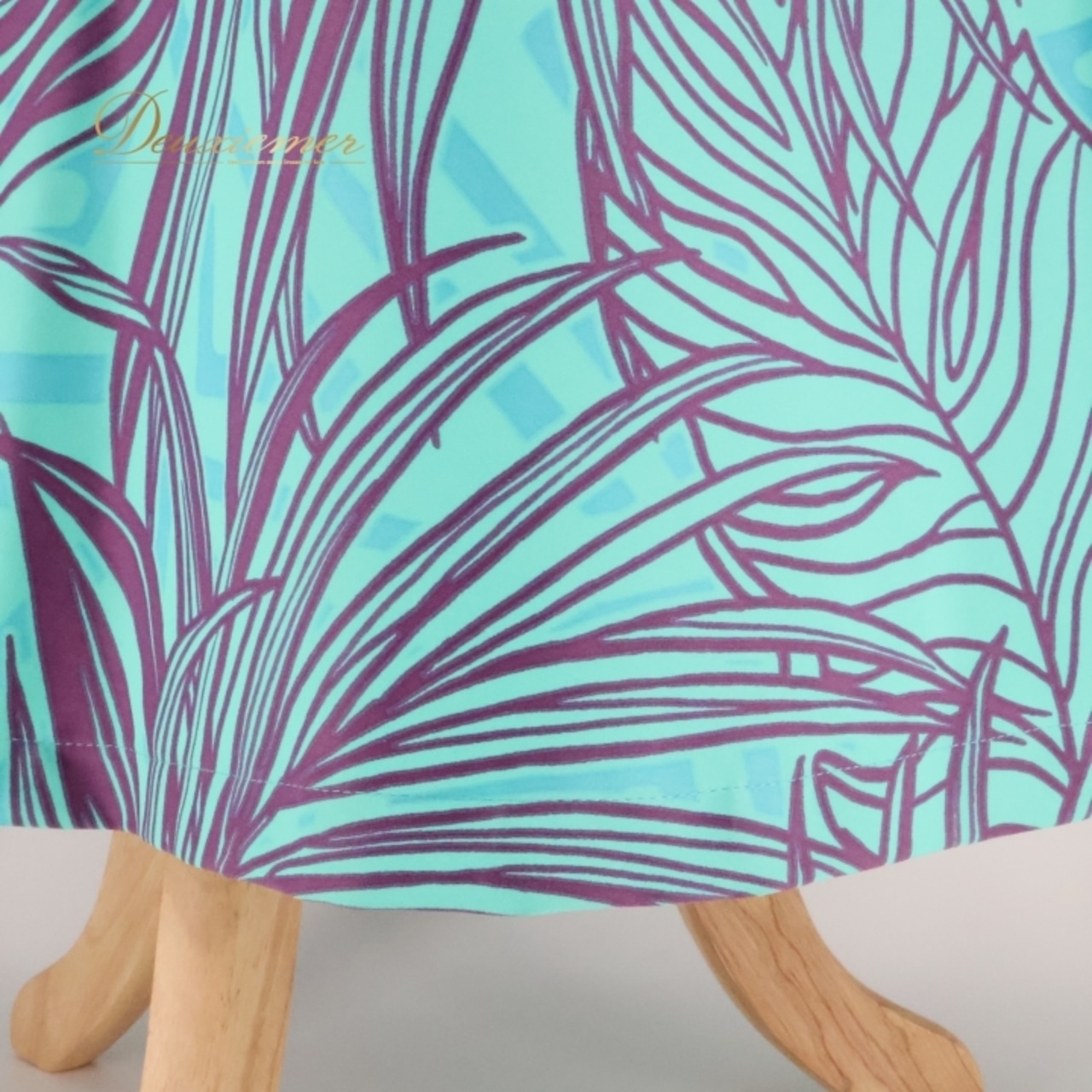 フラダンス 衣装 ワンピース ドレス Lanihuli グリーン系 日本製 ツーカラー 長袖 シンプル かわいい 爽やか 華やか 鮮やか 明るい 青緑 緑 水色 紫 ハワイアン アロハ ハワイアンプリント フラ ダンス レッスン 練習 ブルー系