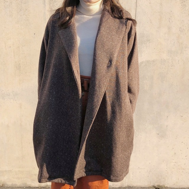 オーバーサイズ テーラードボックスコート｜ブラウン｜画像3