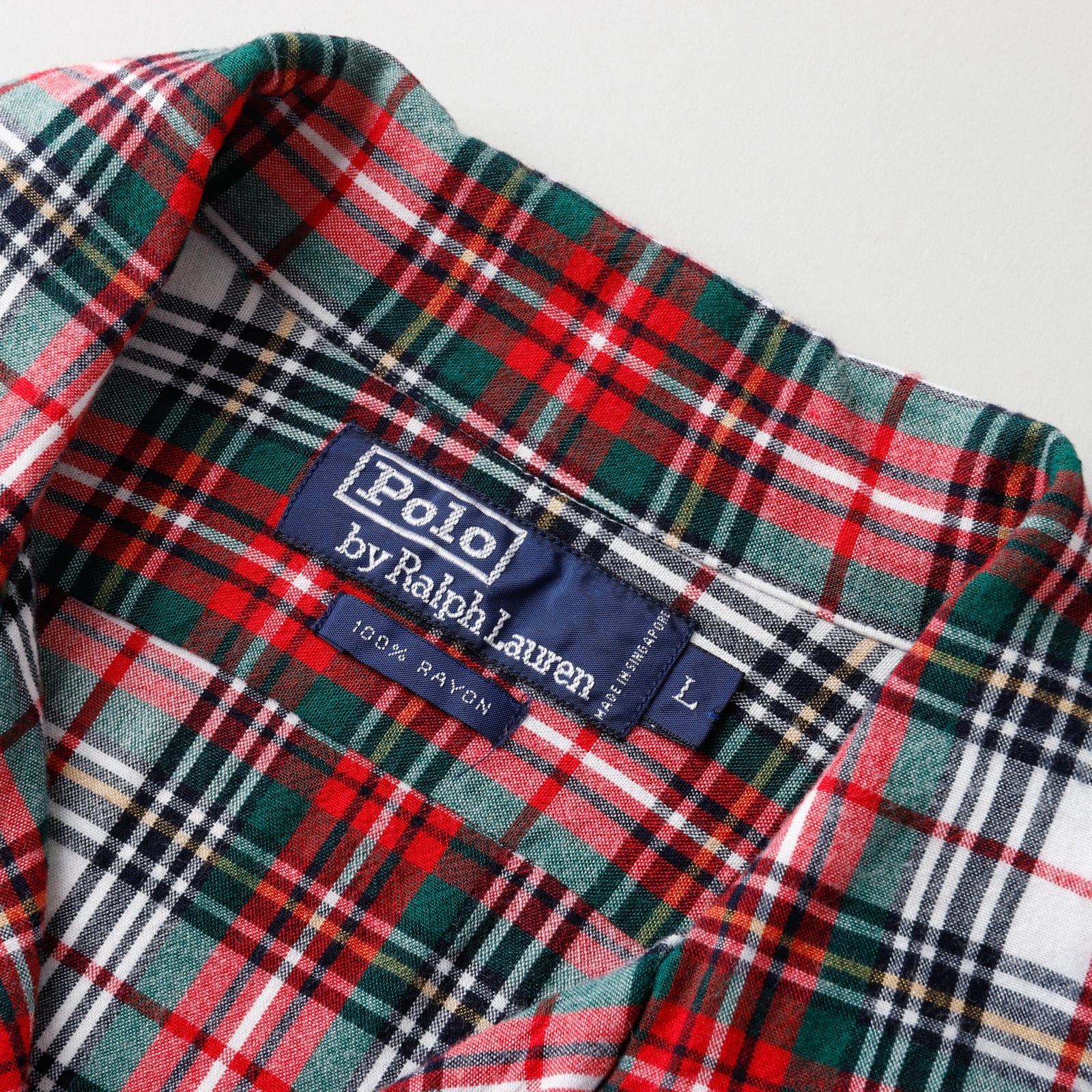 極美品】80s Ralph Lauren special rayon open collar shirt big size