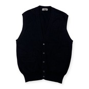 カシミヤ100% ORDOS オルドス 前ボタン カシミア ウール ベスト サイズ LL /メンズ/ブラック