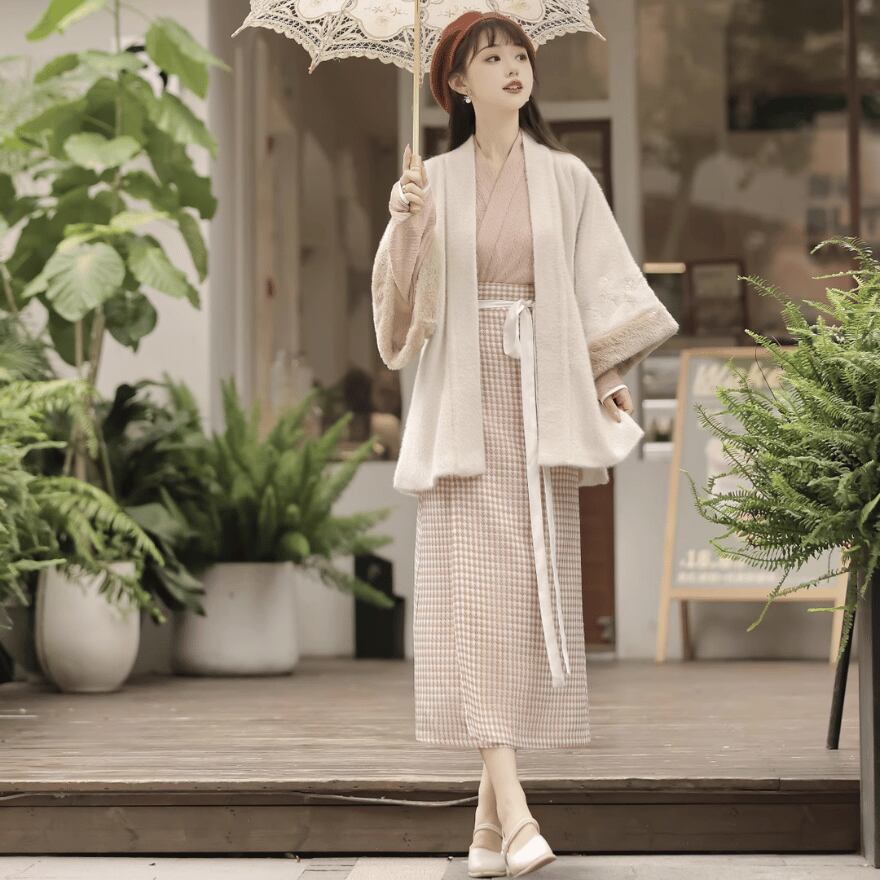 Amavel 月夜の狐と寒椿 セットアップ 載せよ 和装 ロリータ 和ロリ