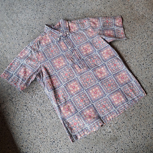 90's~ ハワイ製 reyn spooner ポロ ハワイアンシャツ used [206133]