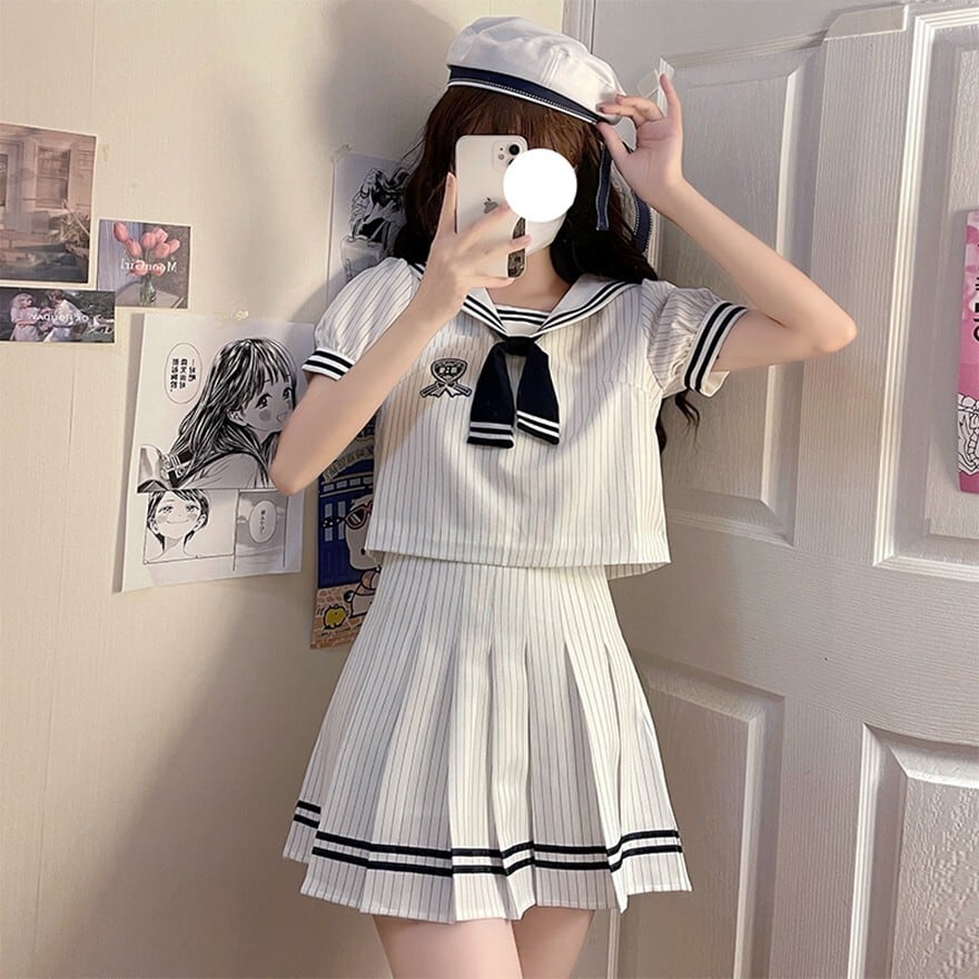 ゴスロリ通販 With U セットアップ マリンコーデ ストライプ柄