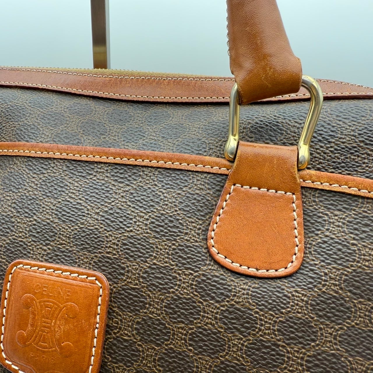 CELINE / セリーヌ マカダム柄 トリオンフ ミニボストンバッグ（PVC