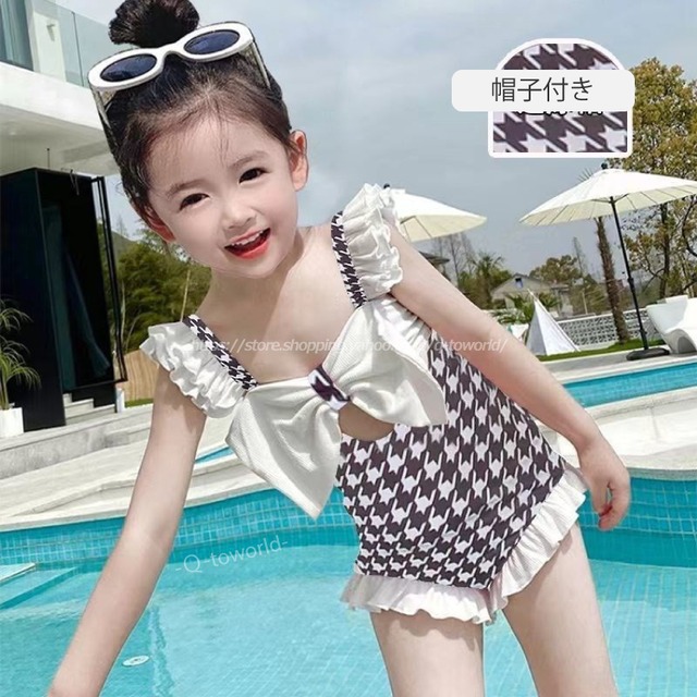 【90㎝-160㎝】水着 子供 リボン　フリル　全３カラー　ガーリー 女の子 子供水着　韓国版　キュート　オシャレ　可愛い　子供服 人気　韓国子供服　子供服