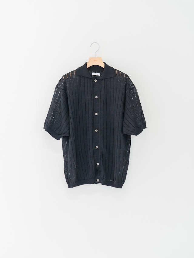 Allege　Line S/S Knit Shirt　BLACK　 AL24S-KN02