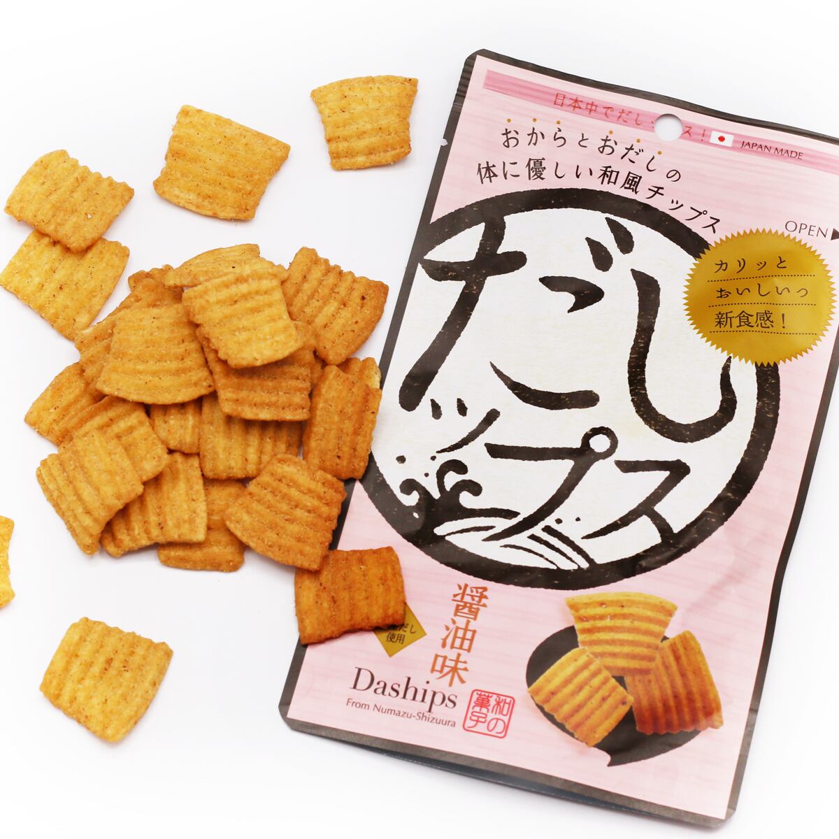 箱あり】だしップス 4袋 （しお、醤油、マヨ味、わさび 各50g 各1個