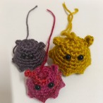 メンダコのストラップ3個セット(ローズ×紫×マスタード)[OG-027]